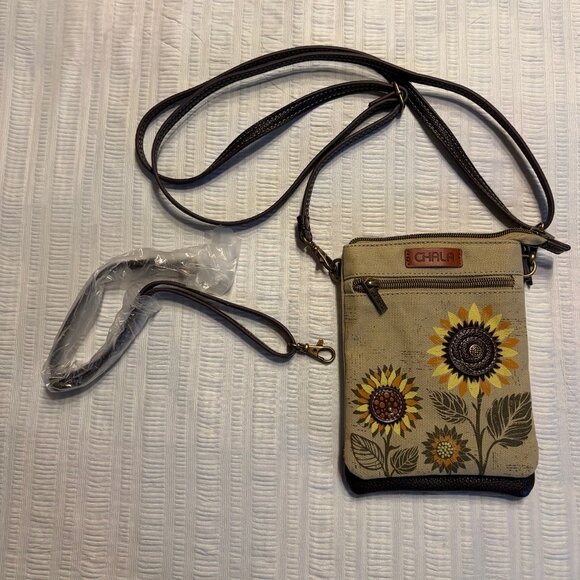 Chala Sunflower Canvas Crossbody Purse - Picture 1 of 4